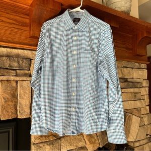 Untuckit Blue Plaid Lehman Relaxed Fit Shirt M